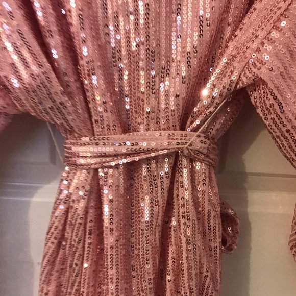 Boutique Pink Sequin Loosely Fitted Cocktail Dress - Picture 6 of 13